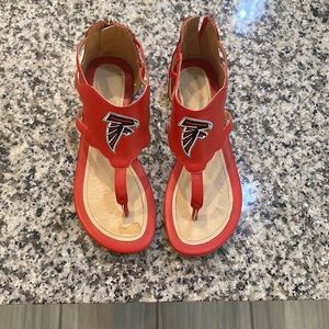 Ladies size 8 gladiator sandals, Atlanta Falcons